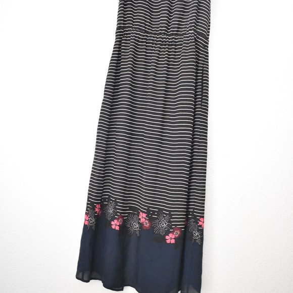 A.L.C Silk Striped Halter Neck Maxi Dress - Picture 8 of 14
